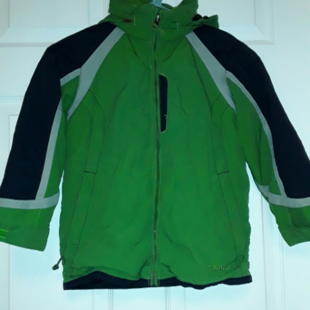 L.L.Bean Boys Green 3 in 1 Winter Coat Excellent Condition Size 5/6